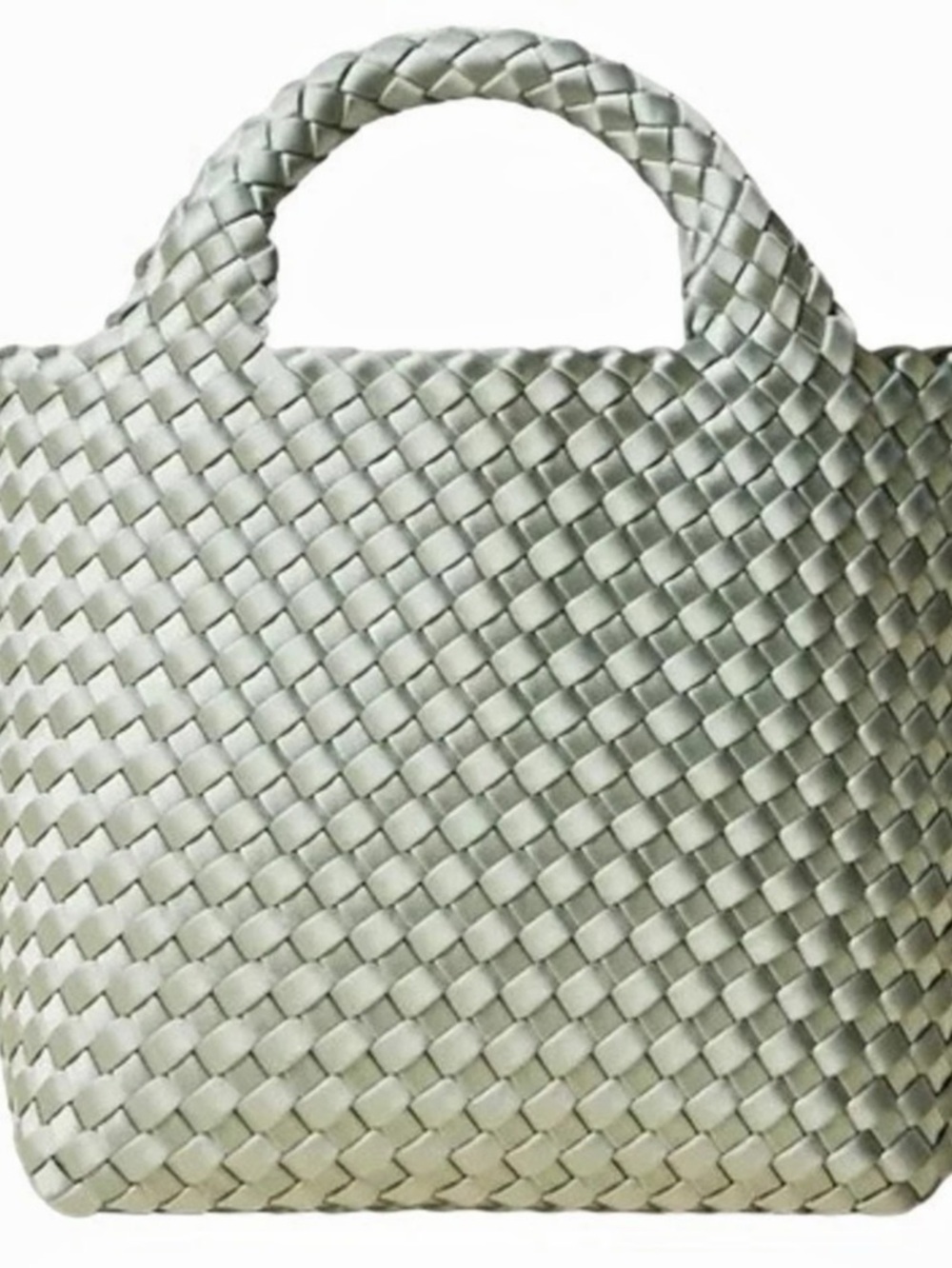 Naghedi St. Barths Small Satin Tote, Wintergreen